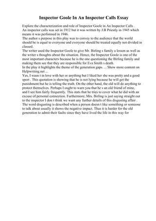1912 Inpecter Essay On Social Media | PDF