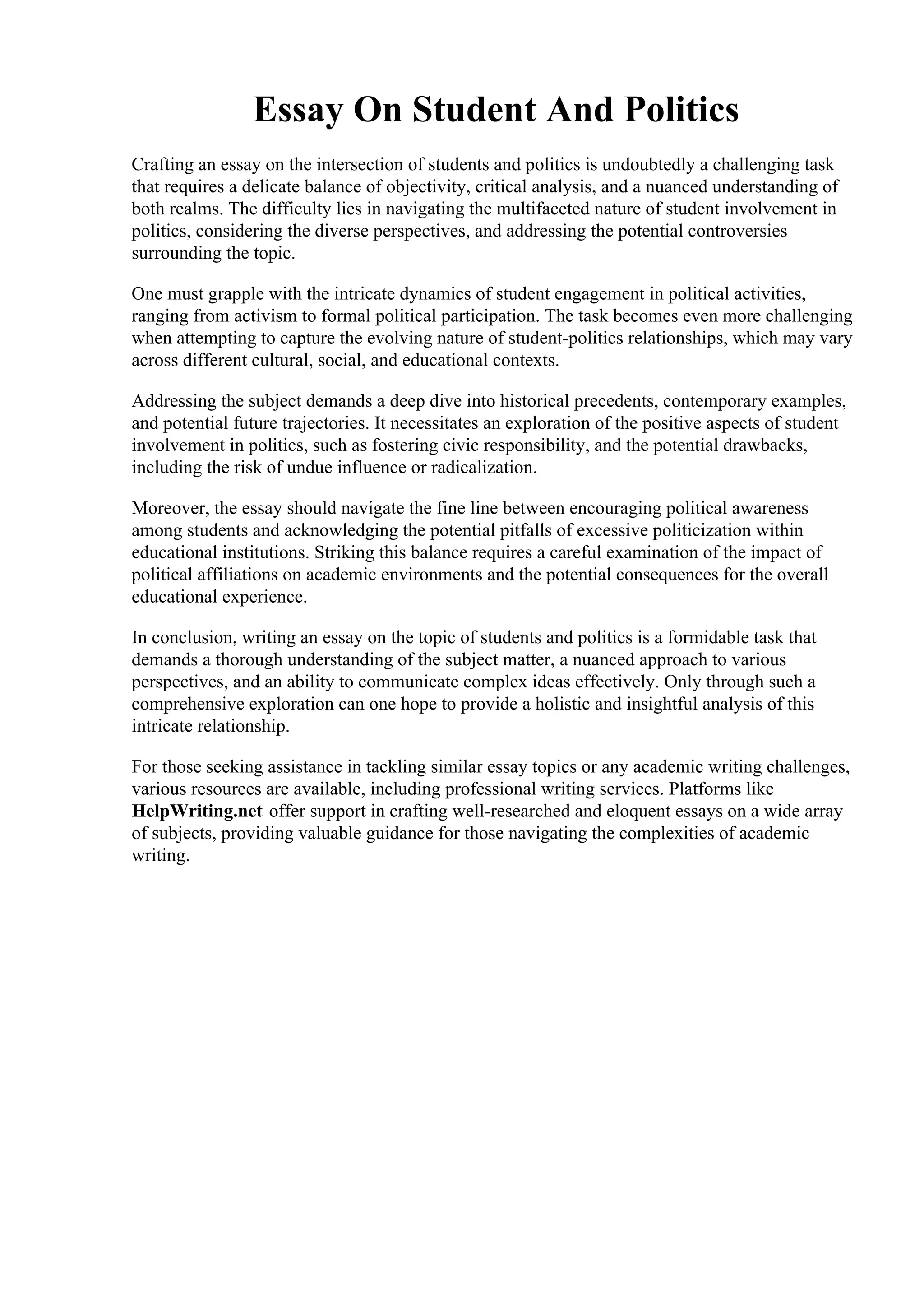 Essay On Student And Politics.pdf