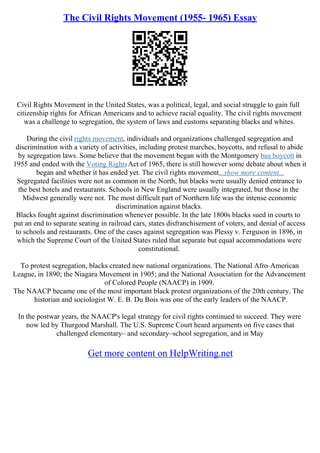 Essay On The Civil Rights Movement | PDF