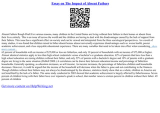 Essay On The Impact Of Absent Fathers | PPT