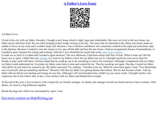 Essay On The Impact Of Absent Fathers | PPT