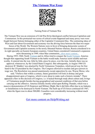 Essay On The Vietnam War | PDF