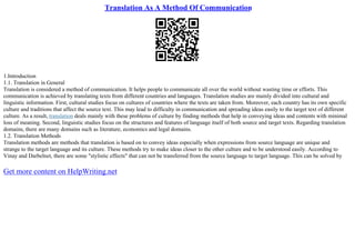 Essay On Translation Studies | PDF
