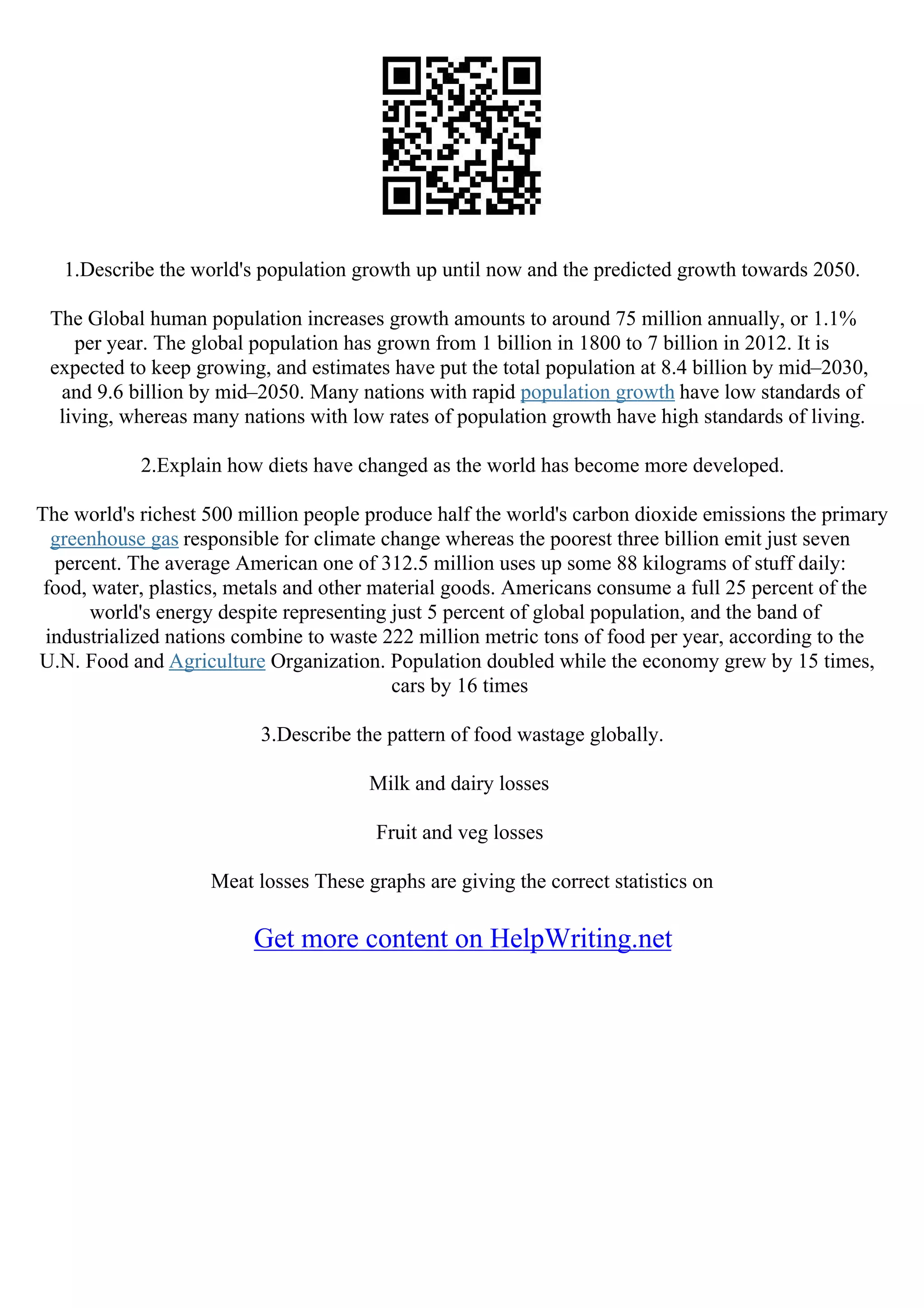 Essay On World Population | PDF