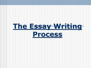 The Essay Writing Process