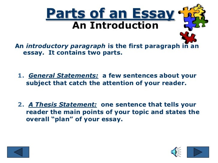 first paragraph of an essay