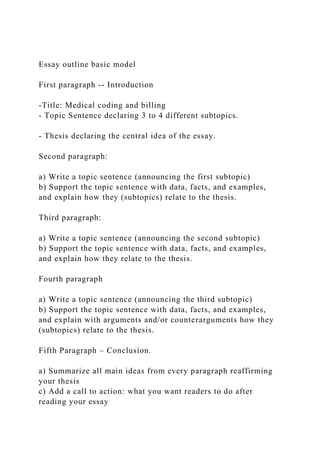 Essay outline basic modelFirst paragraph -- Introduction-T.docx
