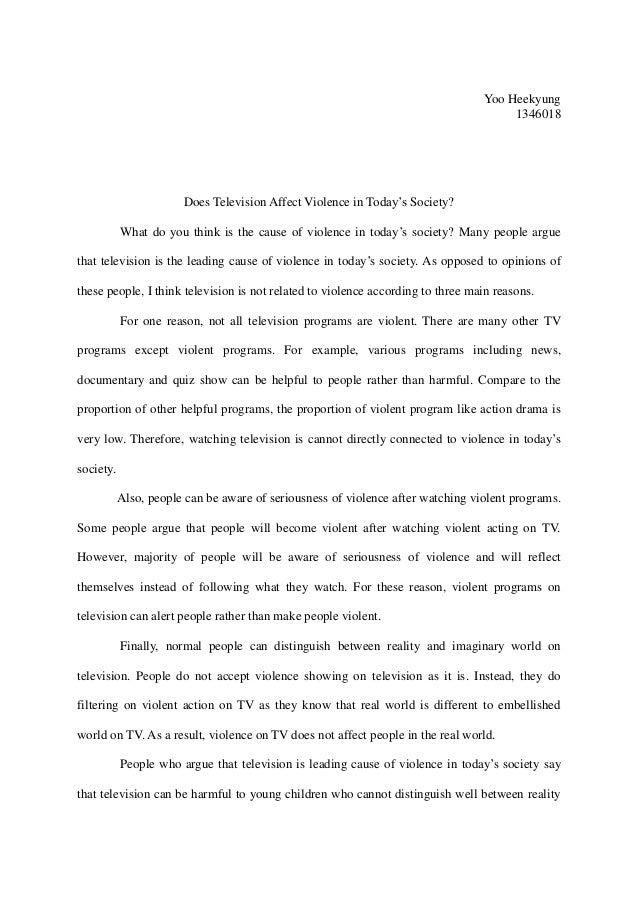 Реферат: Television Essay Research Paper Television Violence and