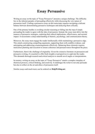 Essay Persuasive pdf
