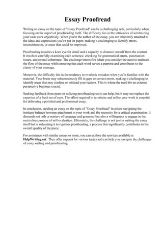 Essay Proofread. Tips for how to proofread effectively Infographic ...