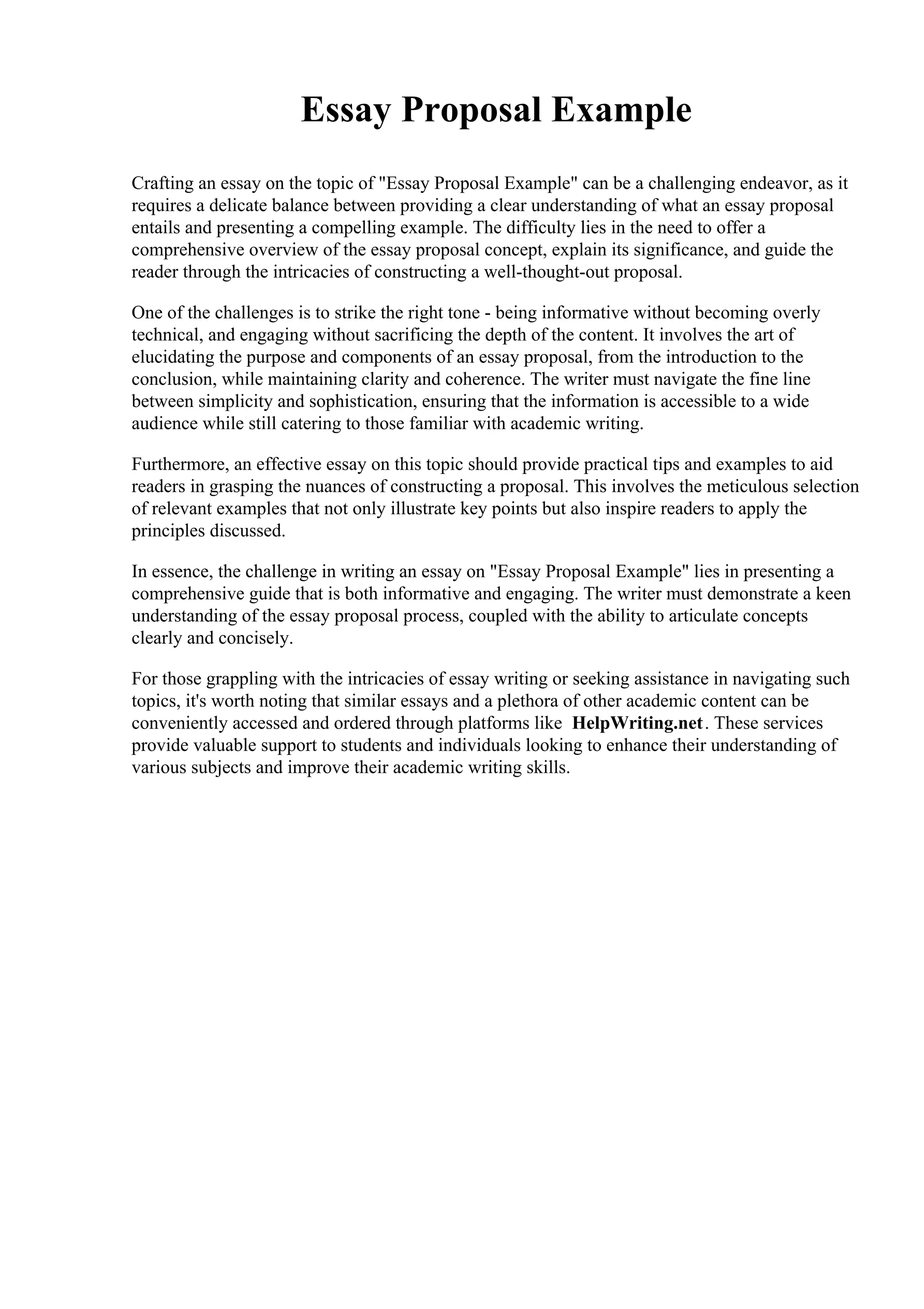 Essay Proposal Example.pdf | Homework and Study | Education