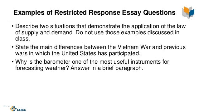 restricted essay test example