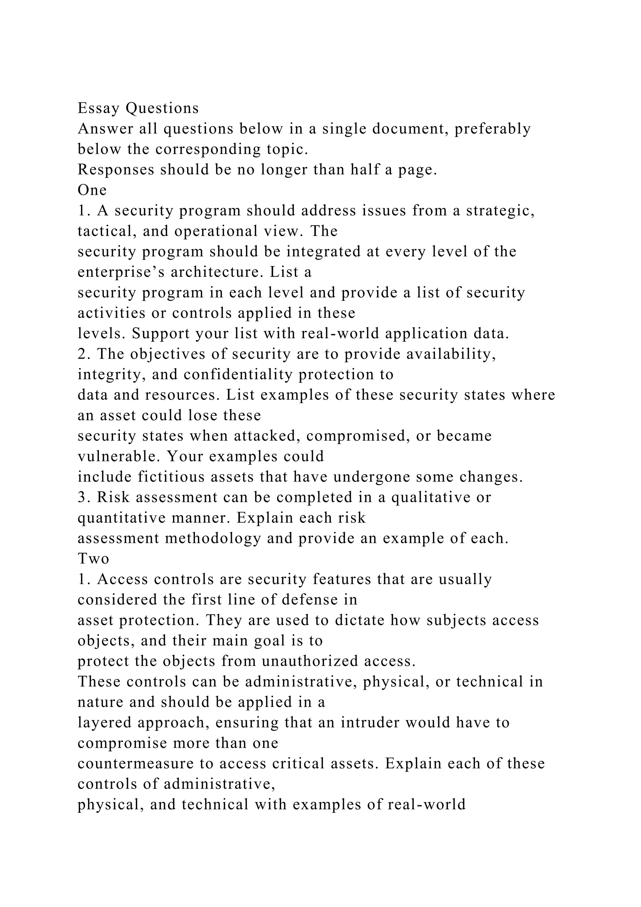 Essay QuestionsAnswer all questions below in a single document, pr.docx