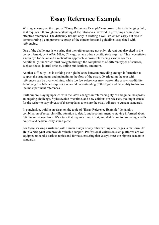 Essay Reference Example | PDF