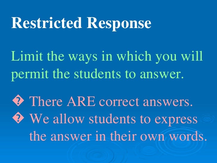 Restricted response examples image