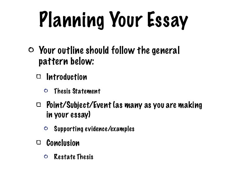 Planning essays