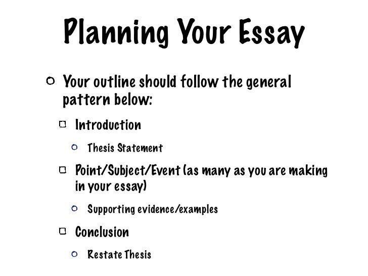 Essay plan