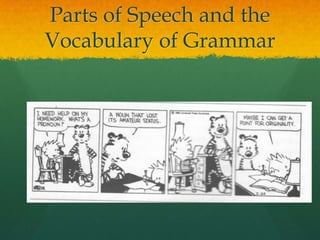 Parts of Speech and the Vocabulary of Grammar