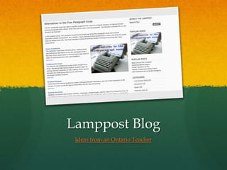 Lamppost BlogIdeas from an Ontario Teacher