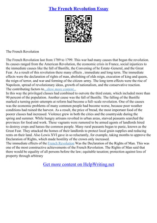 Essays Causes Of The French Revolution | PDF