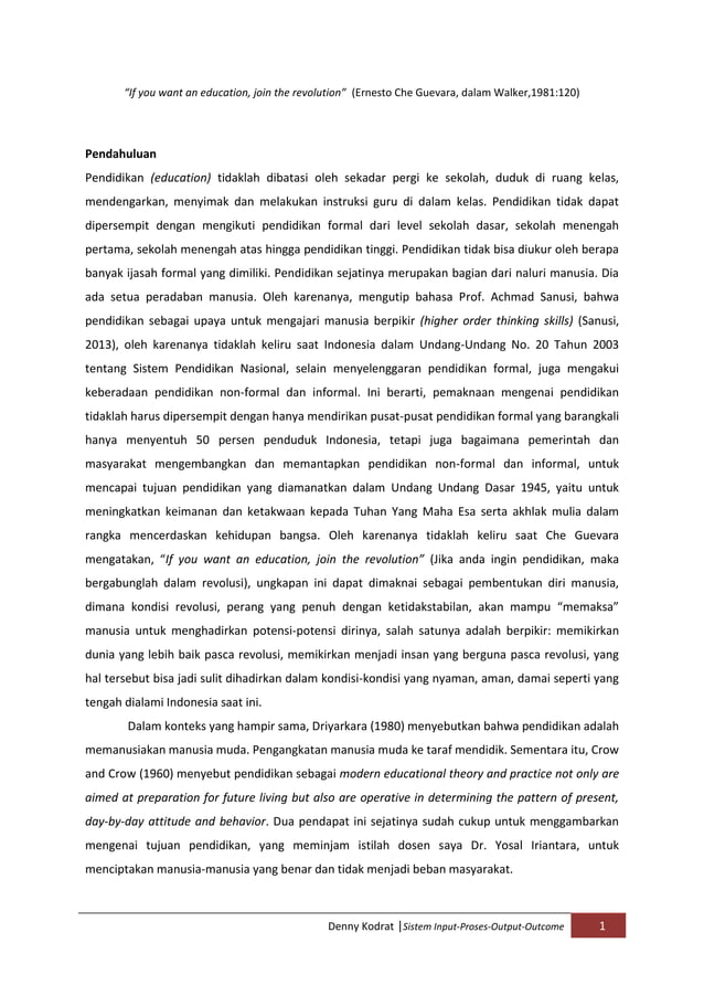 SIstem input-proses-output-outcome pendidikan bermutu | DOCX
