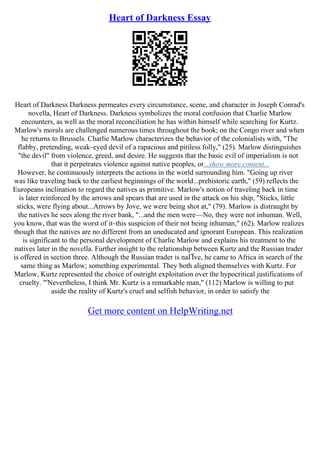 Essays On Heart Of Darkness | PDF