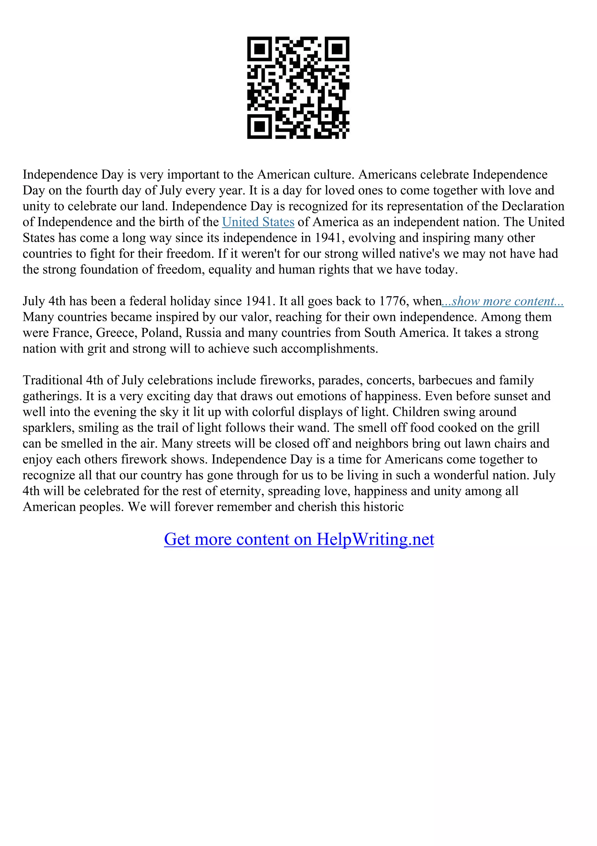 essay on independence day in hindi 150 words