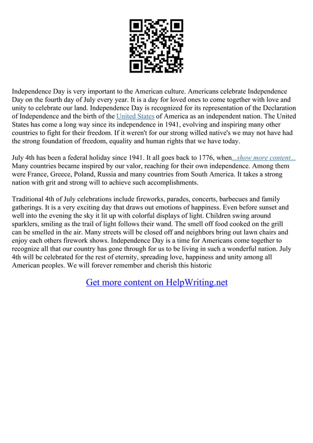 independence day usa essay