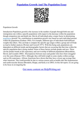 Essays On Population Growth | PDF | Biological Sciences | Science