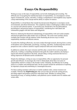 Essays On Responsibility.pdf