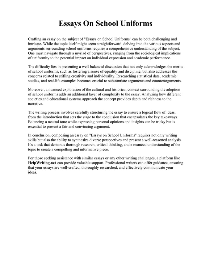 Essays On School Uniforms.pdf