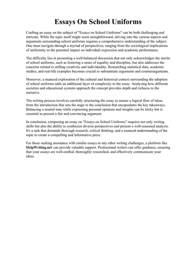 Essays On School Uniforms.pdf