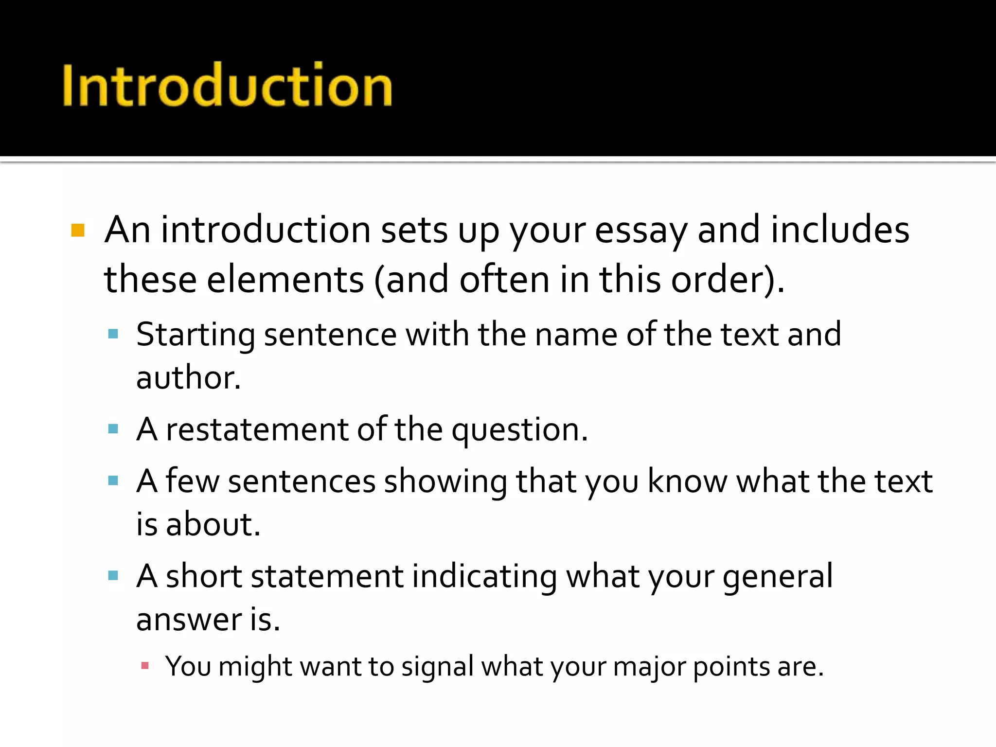 Essay Structure