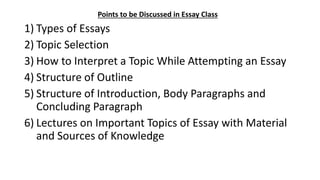 Structure of the essay by a CSS Aspirant | PPTX