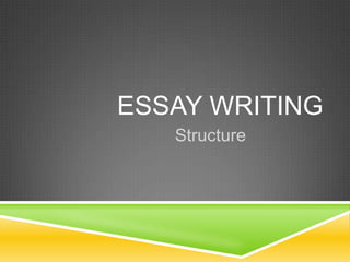 ESSAY WRITING
Structure
 