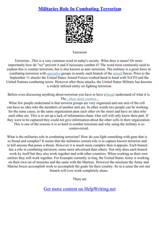 Essay Terrorism | PDF