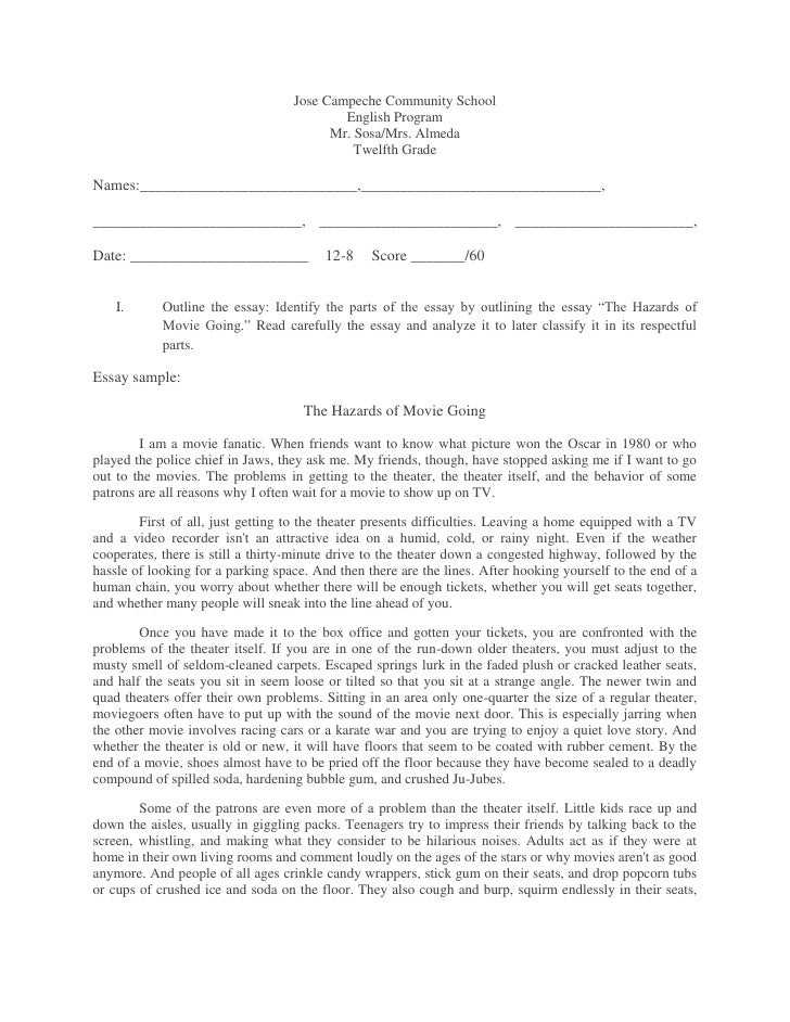 Topic test essay image