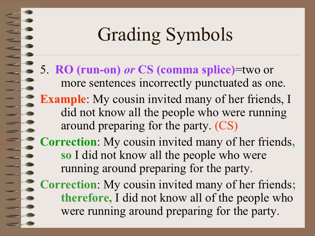 Essay Tips & Grading Symbols