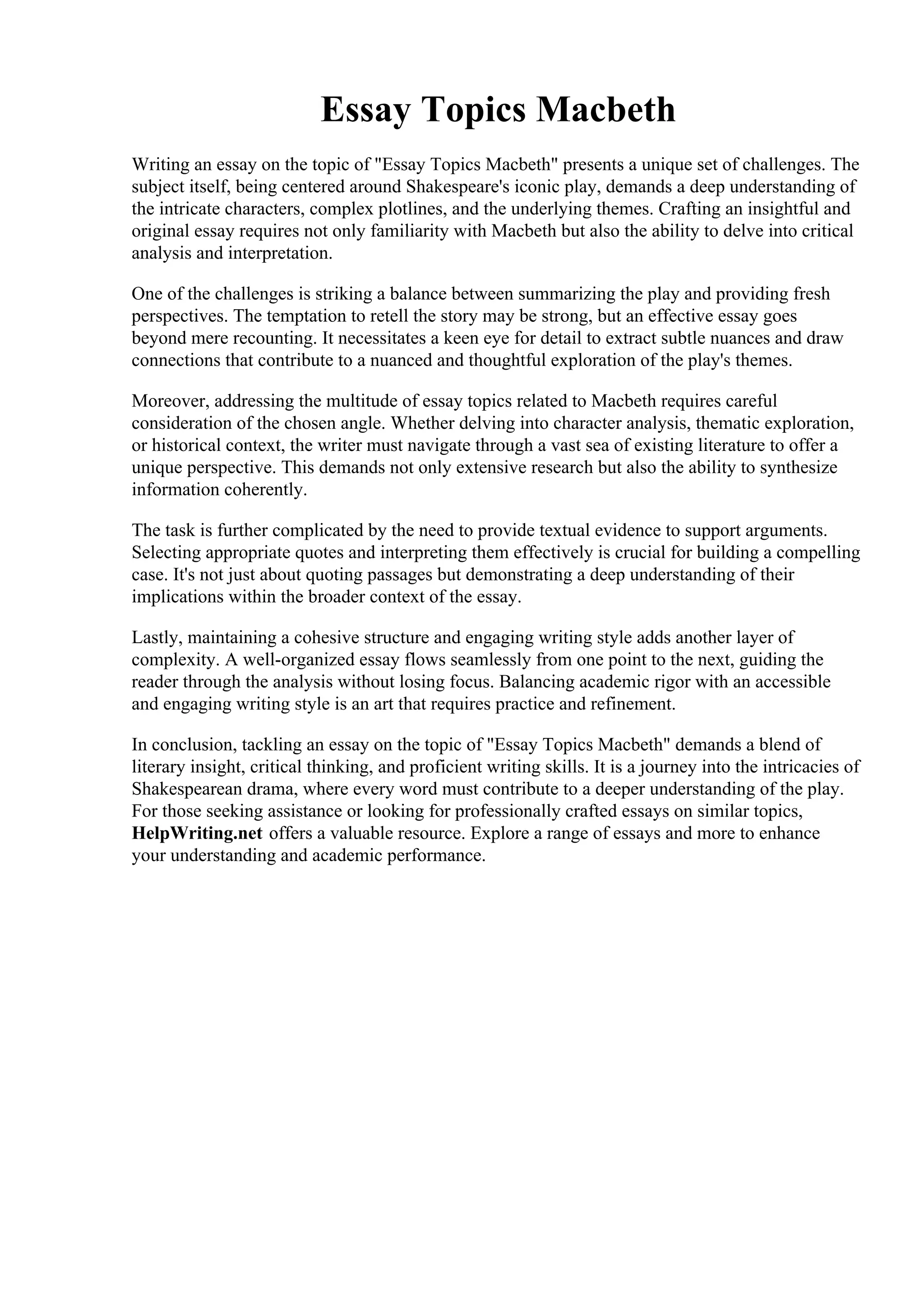 Essay Topics Macbeth.pdf