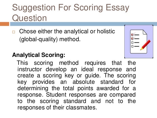 How to score essay type of test