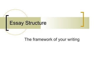 Essay Structure The framework of your writing 