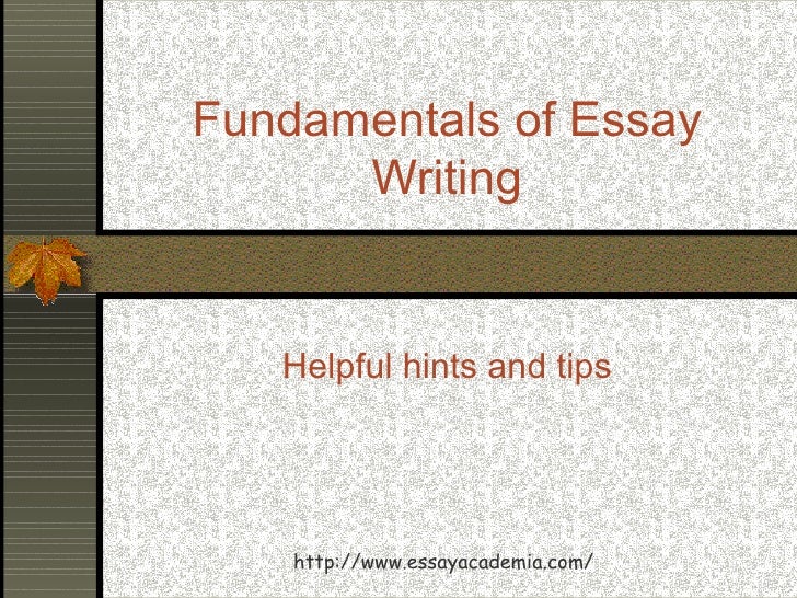 fundamentals of writing an essay