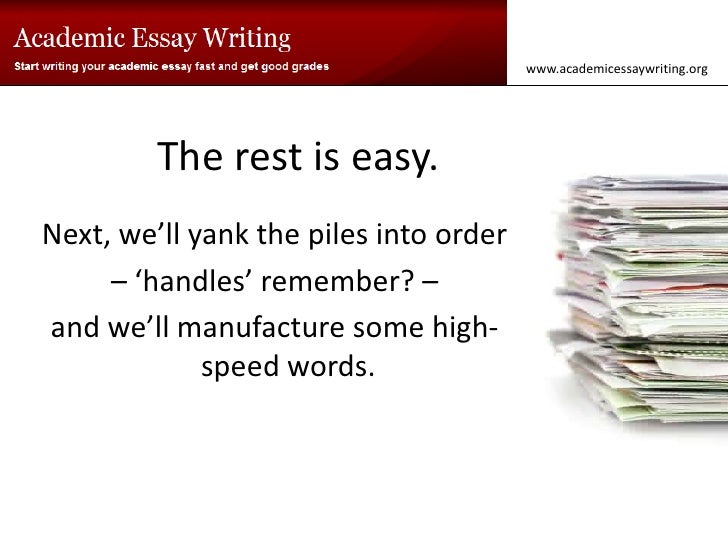 How to write essays quickly