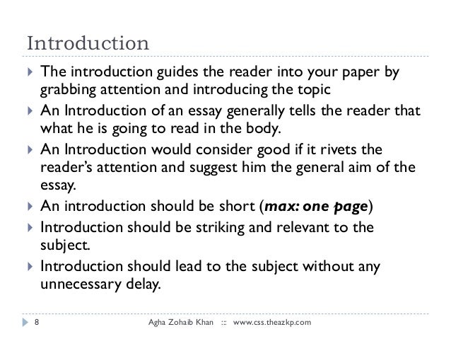 Writing an essay introduction