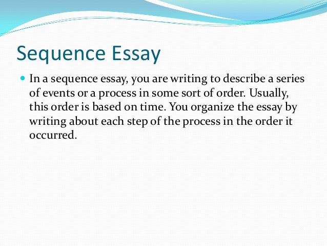 Essay when the order