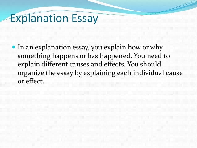 Explanation essay writing