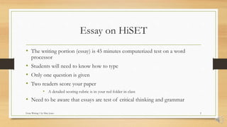 How To Write An Essay For HiSET #1 | PPT