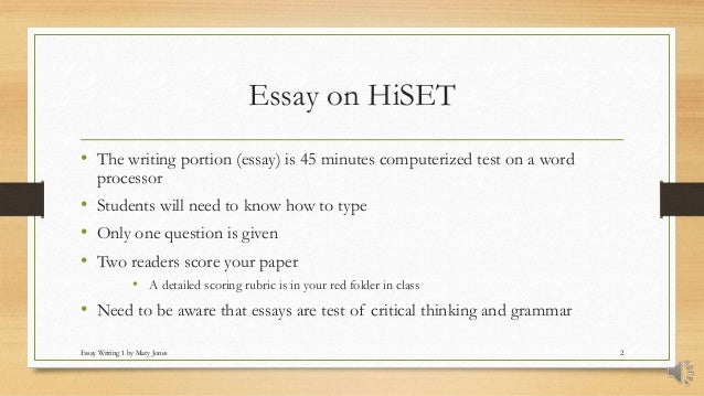 hiset essay examples pdf