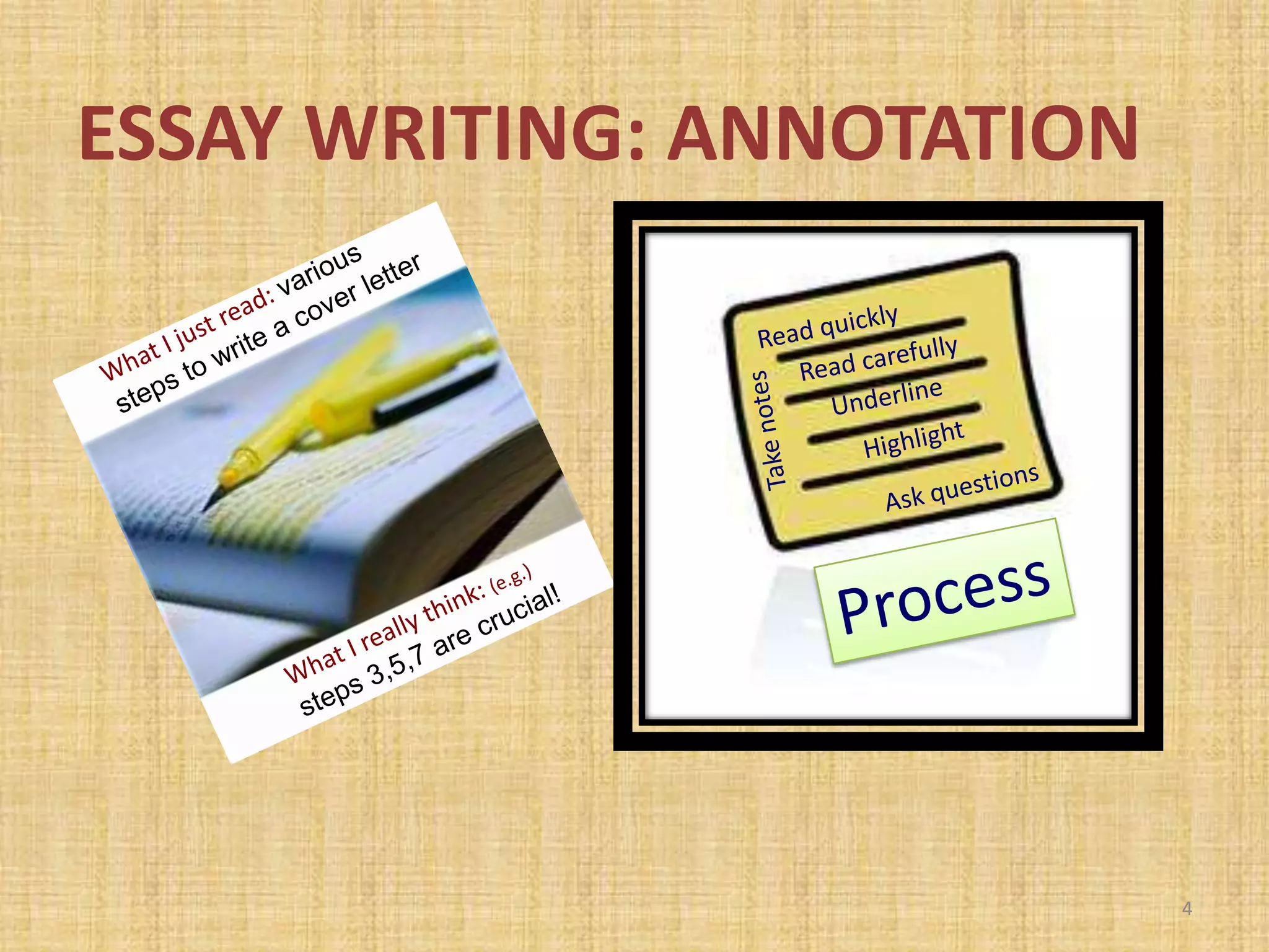 ESSAY WRITING: ANNOTATION
4
