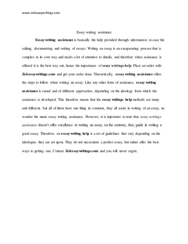 Essay writing assistance